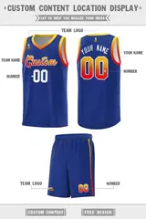 Royal Gradient Font Sports Uniform Basketball Jersey 2