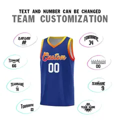 Royal Gradient Font Sports Uniform Basketball Jersey 3