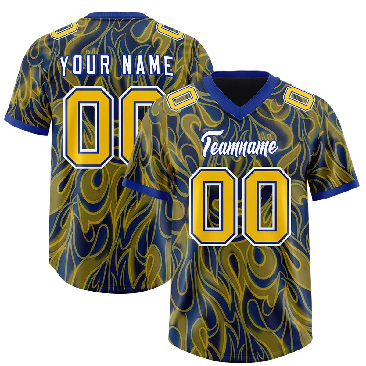 Royal Graffiti Pattern Authentic Football Jersey