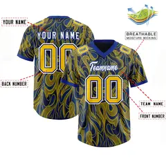 Royal Graffiti Pattern Authentic Football Jersey 2