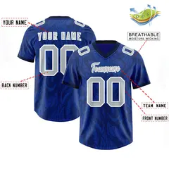 Royal Graffiti Pattern Authentic Football Jersey 2