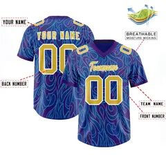 Royal Graffiti Pattern Authentic Football Jersey 2