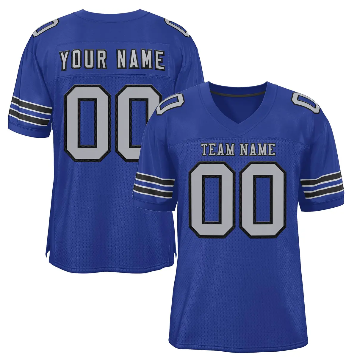 Royal Gray-Black Classic Style Authentic Football Jersey