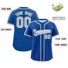 Royal Gray Classic Authentic Baseball Jersey 2