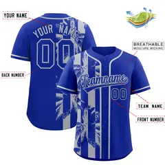 Royal Gray Coconut Tree Split Baseball Jersey 2
