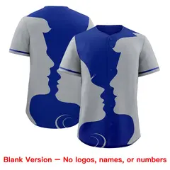 Royal Gray Couple Silhouettes Valentine's Day Baseball Jersey 2