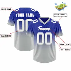 Royal Gray Gradient Authentic Outdoor Football Jersey 2