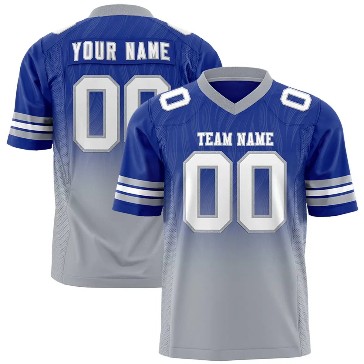 Royal Gray Gradient Outdoor Flag Football Jersey