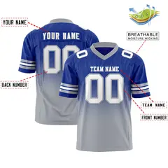 Royal Gray Gradient Outdoor Flag Football Jersey 2