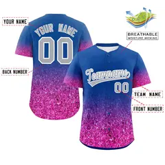 Royal Gray Gradient Sparkle-Effect Authentic Baseball Jersey 2