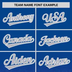 Royal Gray Gradient Sparkle-Effect Authentic Baseball Jersey 3