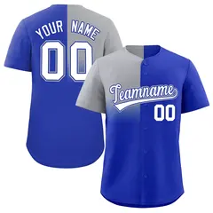 Royal Gray Half Gradient Authentic Baseball Jersey 1