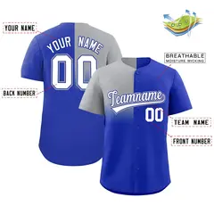 Royal Gray Half Gradient Authentic Baseball Jersey 2