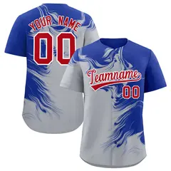 Royal Gray Ink Pattern Authentic Baseball Jersey 1