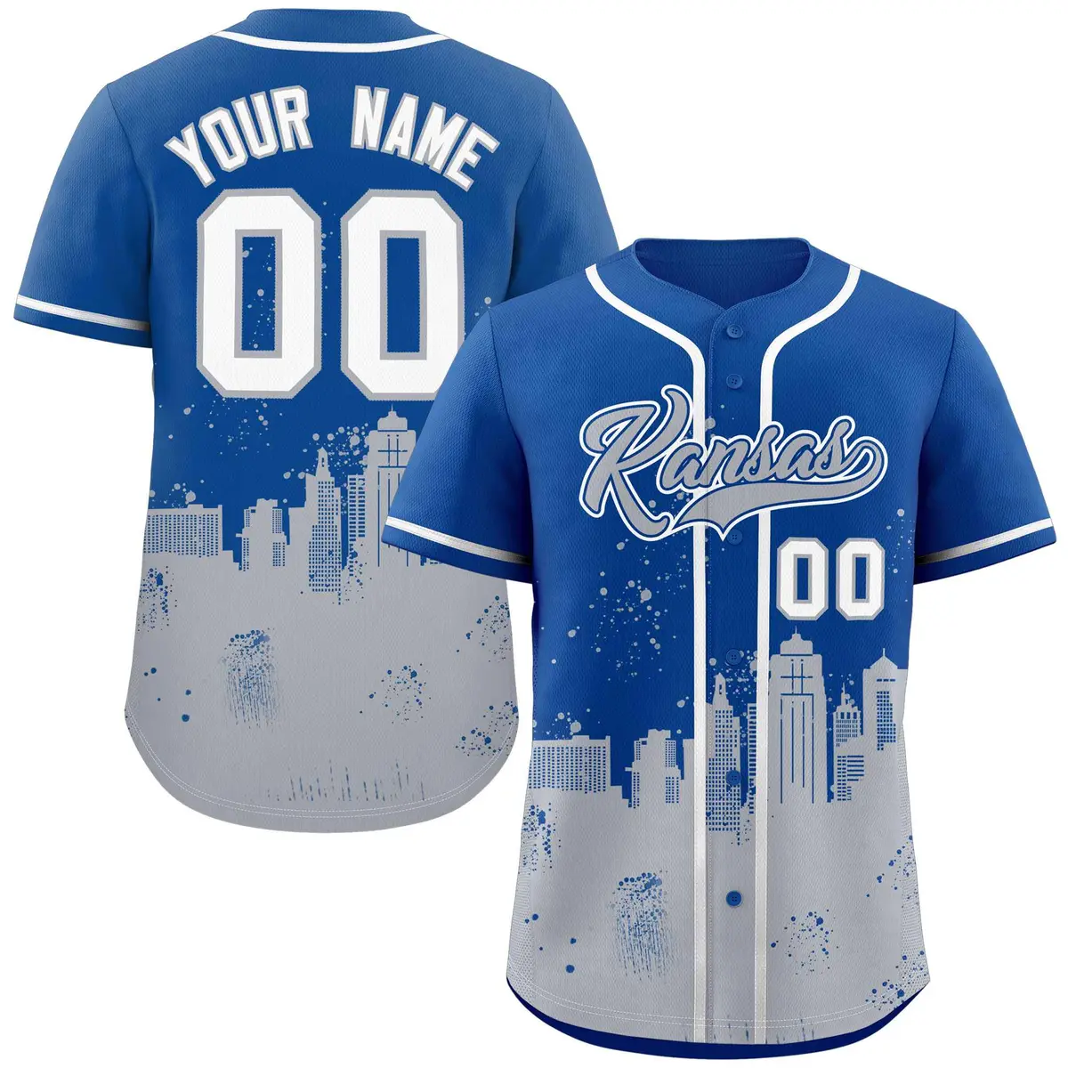 Royal Gray Kansas City Nightscape Authentic Baseball Jersey