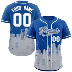 Royal Gray Kansas City Nightscape Authentic Baseball Jersey