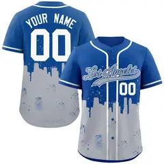 Royal Gray Los Angeles City Nightscape Baseball Jersey