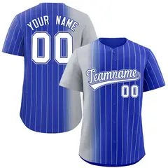 Royal Gray Pinstripe Gradient Baseball Jersey 1
