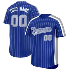 Royal Gray Pinstripe Two-tone Authentic Baseball Jersey 1