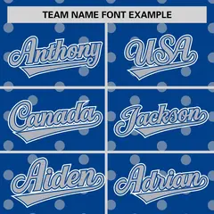 Royal Gray Polka Dot Graffiti Authentic Baseball Jersey 3