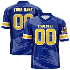 Royal Gray Scratch Pattern Authentic Football Jersey 1