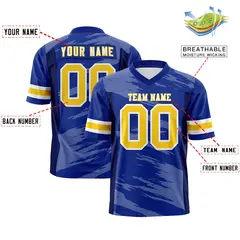 Royal Gray Scratch Pattern Authentic Football Jersey 2