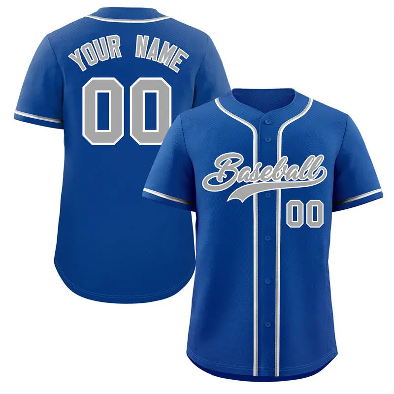 Royal Gray-White Classic Authentic Baseball Jersey