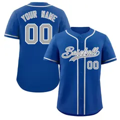 Royal Gray-White Classic Authentic Baseball Jersey 1