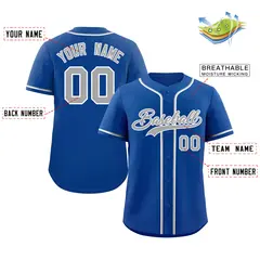 Royal Gray-White Classic Authentic Baseball Jersey 2