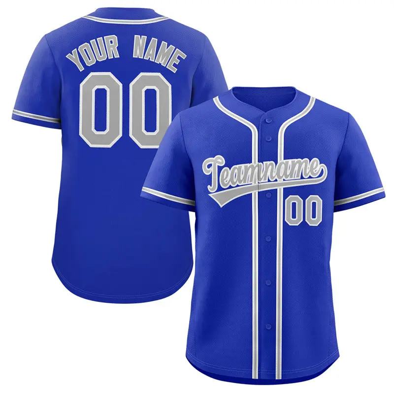 Royal Gray-White Classic Authentic Baseball Jersey