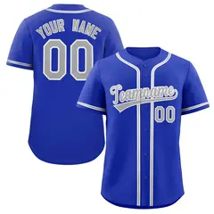 Royal Gray-White Classic Authentic Baseball Jersey 1