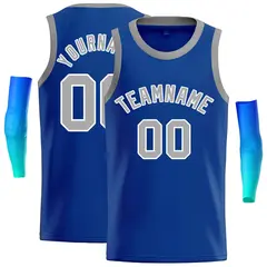 Royal Gray-White Classic Basketball Jersey 1