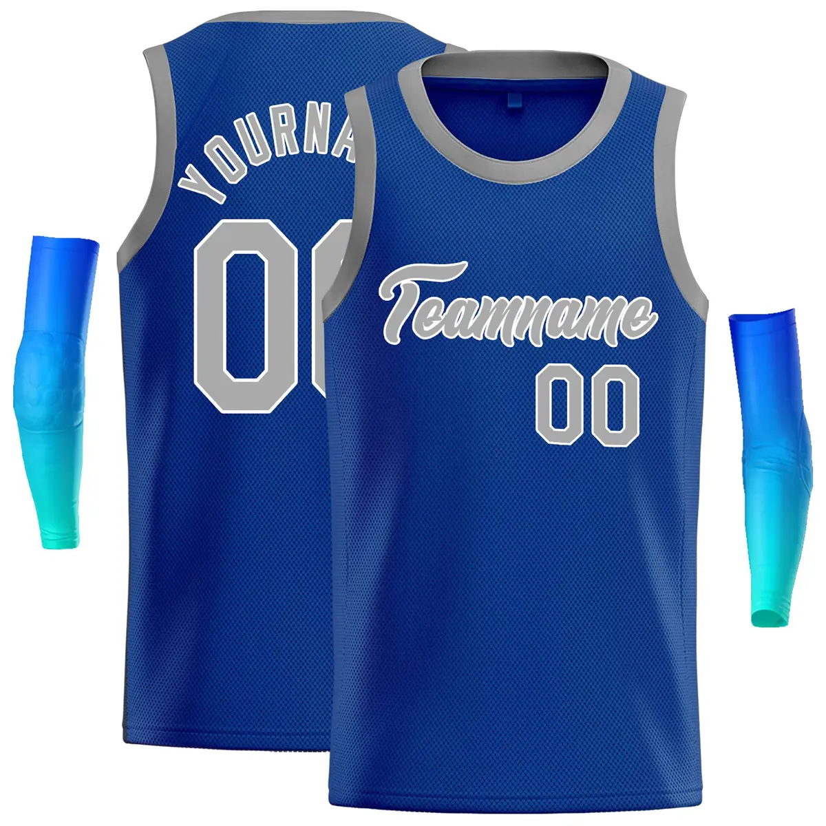 Royal Gray-White Classic Basketball Jersey
