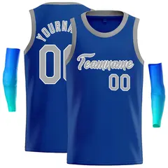 Royal Gray-White Classic Basketball Jersey 1
