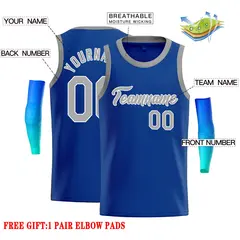 Royal Gray-White Classic Basketball Jersey 2