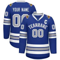 Royal Gray-White Classic Hockey Jersey