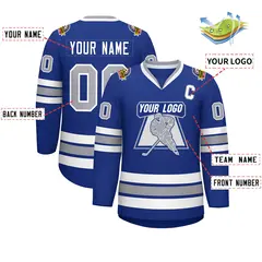 Royal Gray-White Classic Hockey Jersey 2
