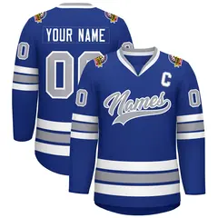 Royal Gray-White Classic Hockey Jersey 1
