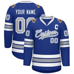 Royal Gray-White Classic Hockey Jersey 1