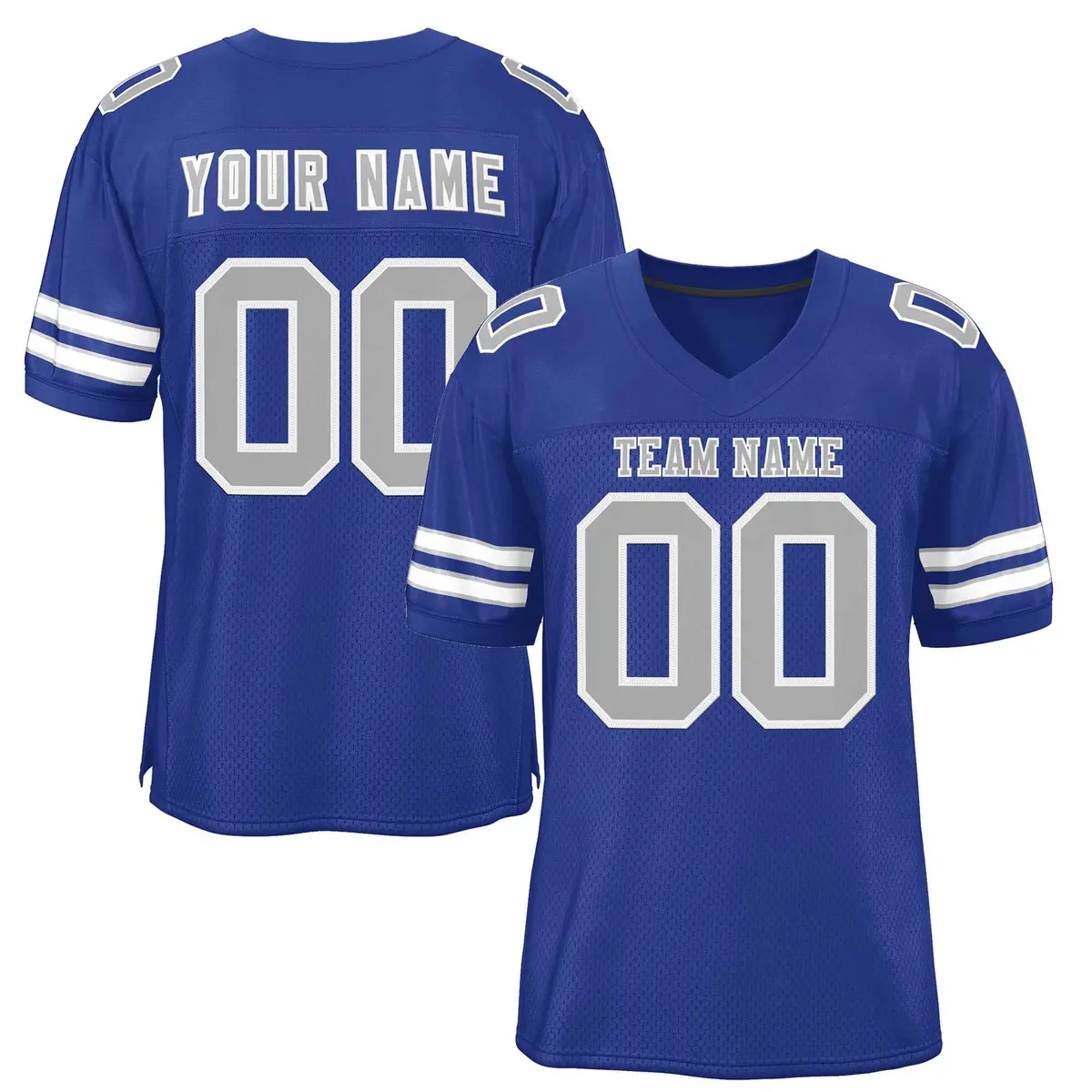 Royal Gray-White Classic Style Authentic Football Jersey