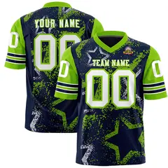 Royal Gray-White Star Pattern Authentic Football Jersey