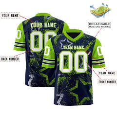 Royal Gray-White Star Pattern Authentic Football Jersey 2