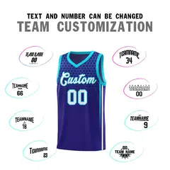 Royal Honeycomb Pattern Basketball Uniform Jersey 4