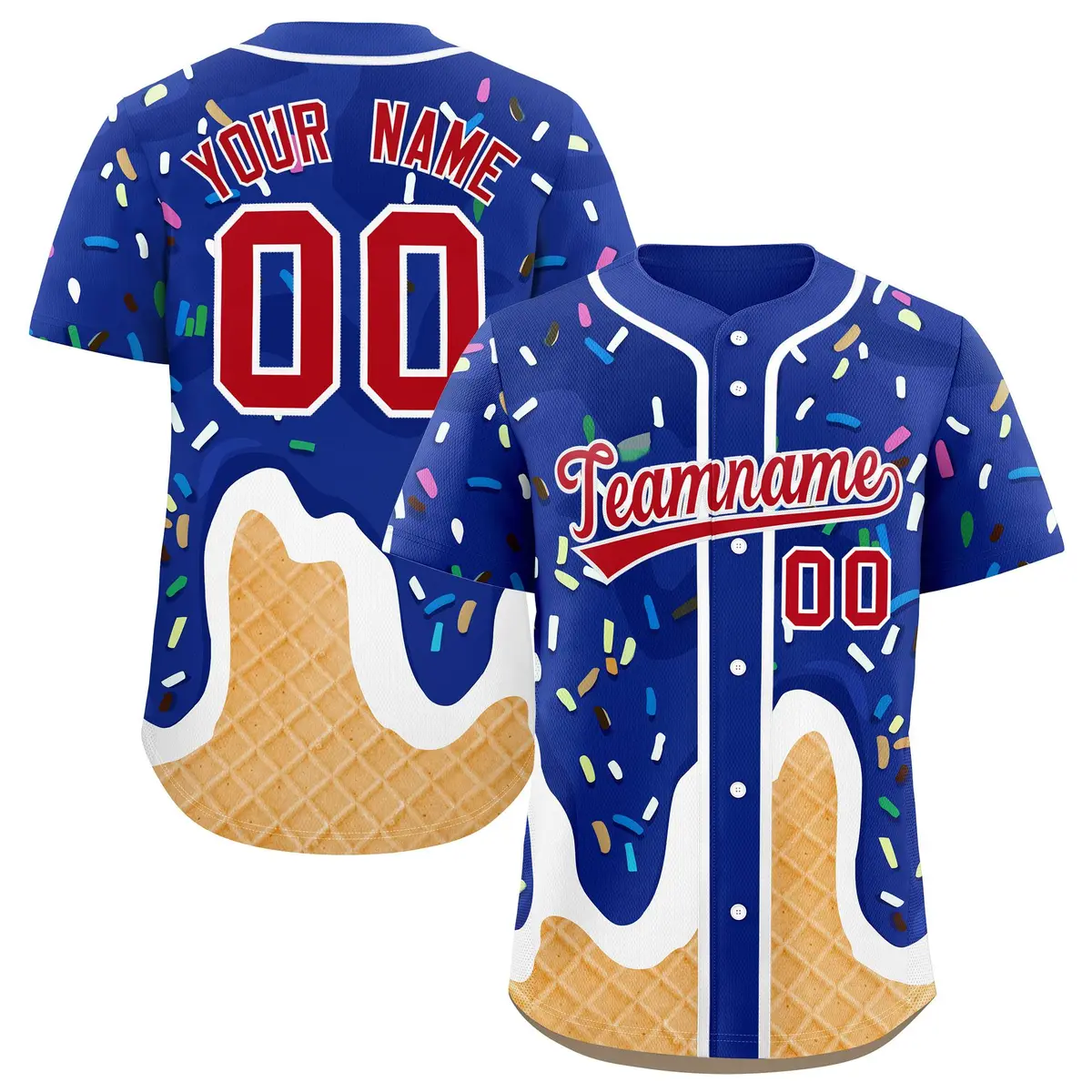 Royal Ice Cream Cone Graffiti Fashion Baseball Jersey