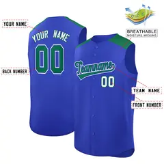 Royal Kelly Green Classic Sleeveless Baseball Jersey 2