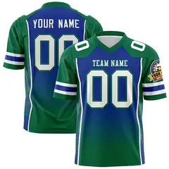 Royal Kelly Green Gradient Side Pattern Football Jersey 1
