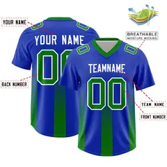 Royal Kelly Green Gradient Vertical Stripe Football Jersey 2