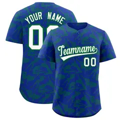 Royal Kelly Green Graffiti Pattern Baseball Jersey 1