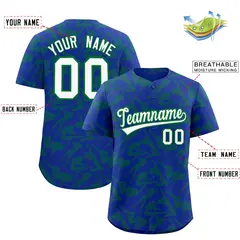 Royal Kelly Green Graffiti Pattern Baseball Jersey 2