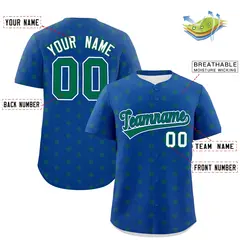 Royal Kelly Green Polka Dot Graffiti Baseball Jersey 2